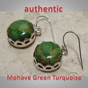 NEW Mohave Green Turquoise sterling silver earrings 02